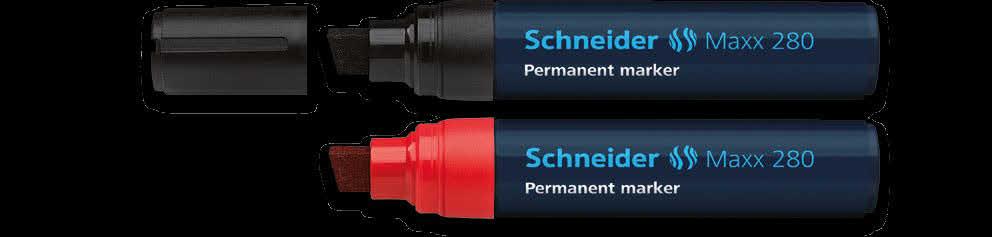 Maxx 280 Permanent marker with chisel tip Line widths 4+12 mm For cardboard, paper, plastic, glass, metal, wood, etc.