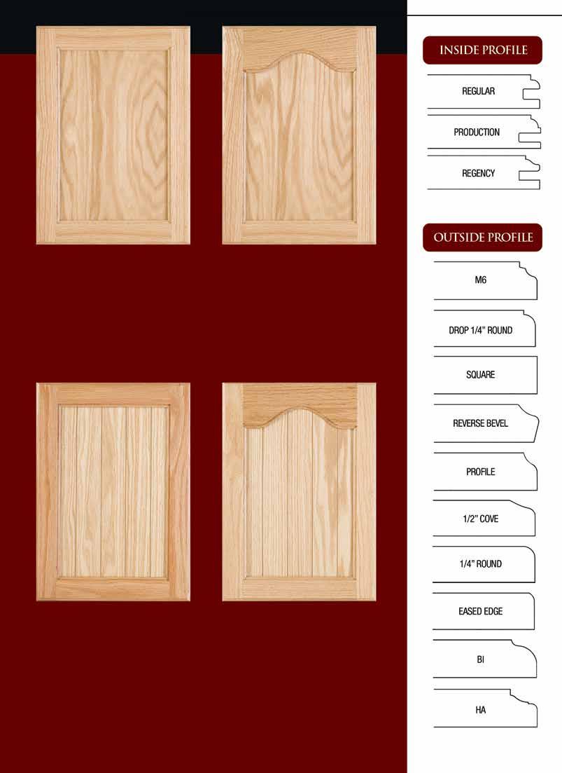 Choice of Stile #18 1/4 Plywood Panel 2 7 7 2 1/4 7 1/2 7 1/2 2 1/2 8 8 Choice of Stile #19 1/4 Plywood Panel 2 9 10 2 1/4 9 1/2 10 2 1/2 10 10 Regency not available on #19 or #19VG