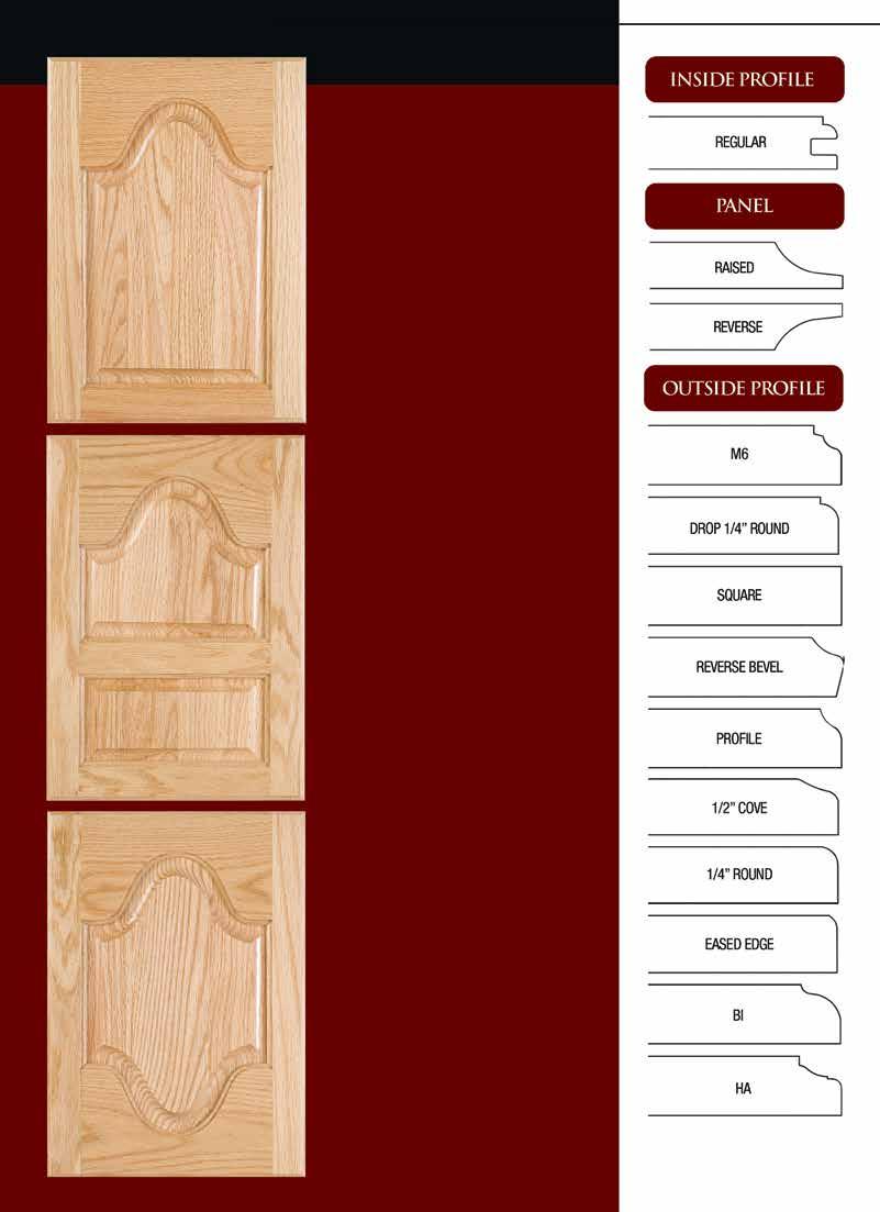 COPE & STICK DOORS Choice of Stile #1 #2 2 10 12 2 1/4 10 1/4 12 2 1/2 10 1/2 12 Choice of Stile 2