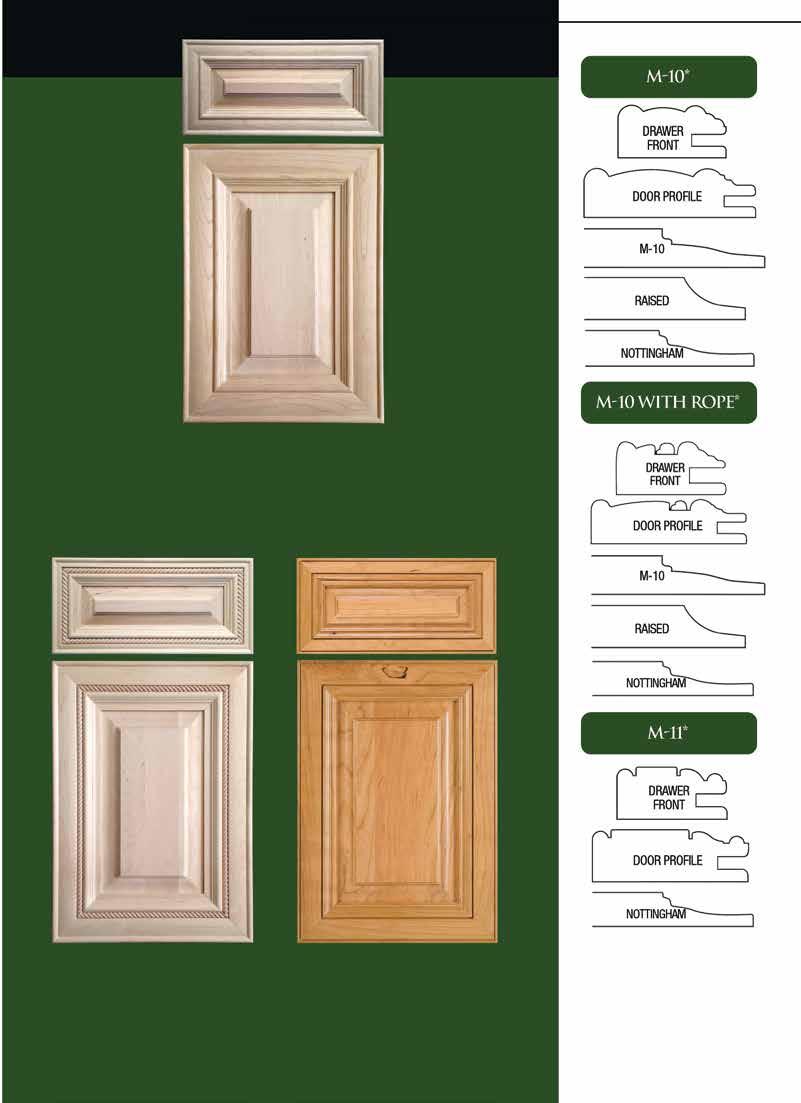 mitered doors & drawers M-10 Stile Min. Min. 1 3/4 6 1/2 5 1/2 3 8 1/4 8 15/16 18 M-10 With Rope Stile Min. Min. 1 3/4 6 1/2 5 1/2 3 8 1/4 8 15/16 M-11 Stile Min.