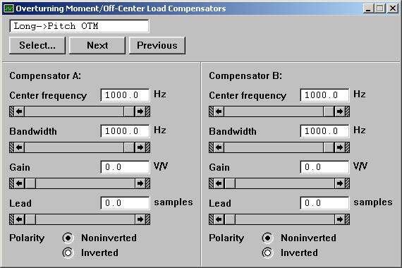 Overturning Moment/Off-Center Load Compensators Panel Description Access When to Use the Panel The Overturning Moment/Off-Center Load Compensators panel allows you to setup overturning moment and