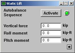Static Lift Panel Description Access Static Lift panel allows you to run and monitor the static support system.