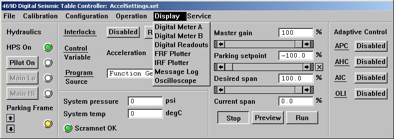 Display Use the commands on this menu to display data on the following types of panels: Digital Meters A and B-to read the present value of a signal and to monitor the maximum/ minimum values, or the