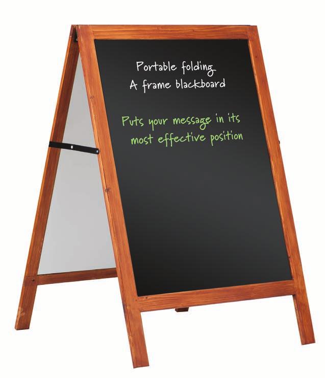 The blackboard surfaces are ideal for use with chalk or