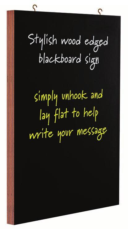 unhook the board and lay on a flat surface to assist in writing your message.