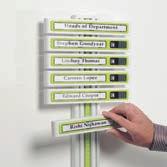 Wall Mounted - Signage ShowPoint in-out board - for 10 people 41mm 267mm 1 header module and 10 personnel modules Styled in cool white with a striking