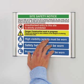 Signage - Wall Mounted QuickSign snap frame signage system Low cost signage solution to take A sized inserts Economical sign holders that operate like a snap poster