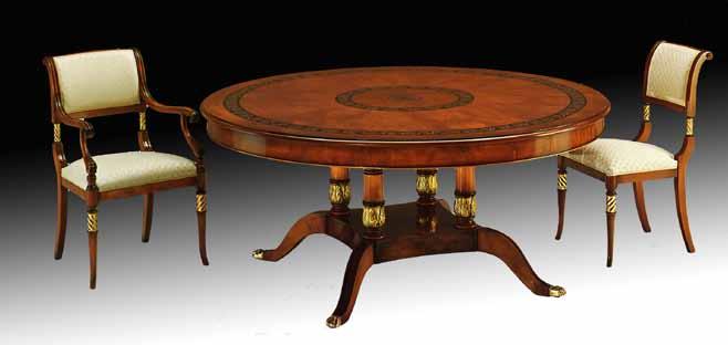 DM-G31 Dining Table 71 Round x 31 H Burl wood with