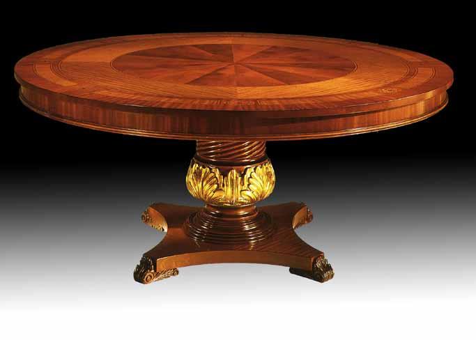 DM-A649 Round Table 71 Round X 30 H English Style design in crotch mahogany and