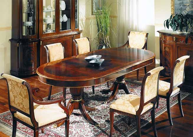 DM-A359 Dining Table 99 W X 47 D X 31 H with 2-20 leaves English style oval dining table in mahogany.