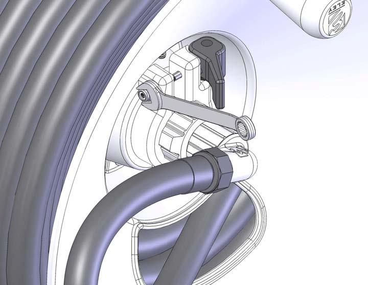 Cam-Lever Brake Adjustment 3/8 Wrench Loosen nut to decrease brake tension (drag). Tighten nut to increase brake tension (drag).