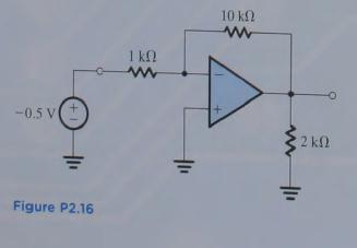 = = -2 By assuming Problem 16 For the circuit in Fig P2.16, Assuming an ideal op amp, find the currents through all branches and the voltages at all nodes.