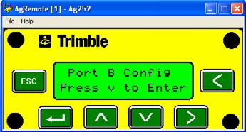 2. Set Port B to RTK Link: a. From the home screen, press 3 twice. The Configuration screen appears. b. Press 2.