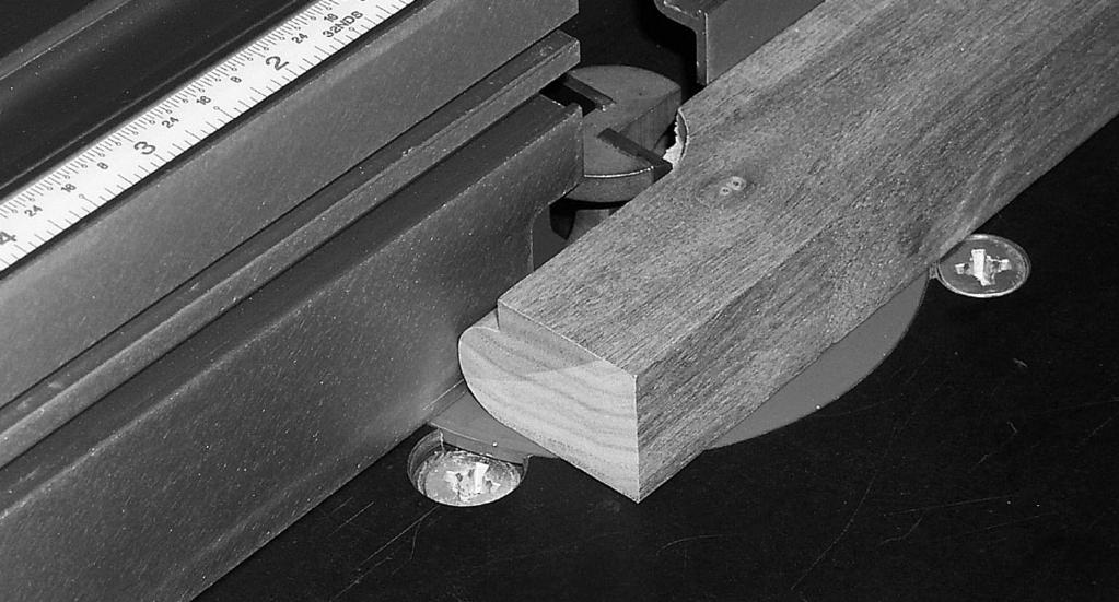 1 3 Install a 1 " diameter (or larger) straight bit and set the depth of cut to slightly greater than the thickness of stock to be joined. Adjust fence gap as necessary (see Gap Adjustment on page 5).