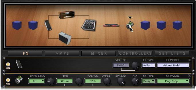 * You can use the handy Move buttons in the Signal Flow View panel to reposition your FX and amp Blocks as desired.
