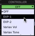 POD HD500 Edit: Configuring Footswitches & Controllers Now, in the Controller menu, choose the EXP 1 or EXP 2 for the desired Pedal Controller, or one of the Variax knob options.