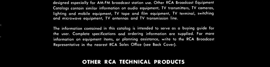 and mobile equipment, TV tape and film equipment, TV terminal, switching and microwave equipment, TV antennas and TV