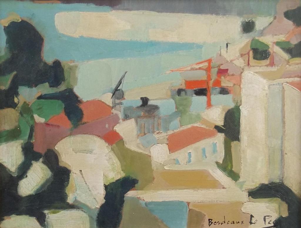 Andrée Bordeau-Le Pecq (1910-1973), Harbour, oil on board, 27 x 35
