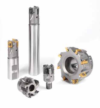 8. Axial depth-of-cut up to 0.645" (16.4mm). Insert geometries and grades for most workpiece materials. Insert corner radii from.016 0.236" (0,4 6mm).