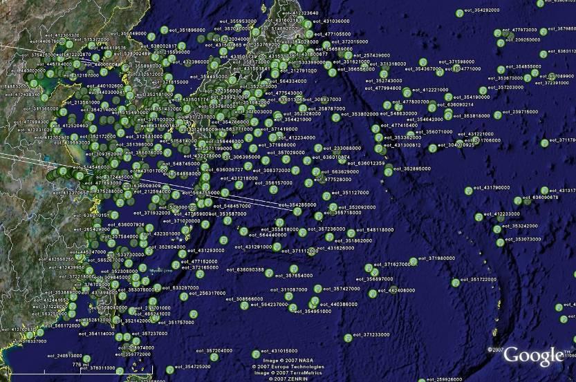 South China Sea/Sea of Japan This diagram shows data