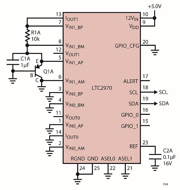 Test hardware The test hardware is very simple. In principle it is just a BJT and a resistor connected directly to the LTC2970. In practice there are additional considerations.