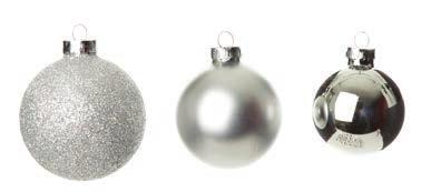 SILVER GLASS CHRISTMAS BAUBLE