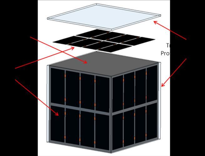 sufficient solar energy can be collected. As seen in Fig. 1, most surface area of a typical small satellite is covered with solar cells. Fig. 3 Traditional Microstrip Patch Antenna Structure Fig.