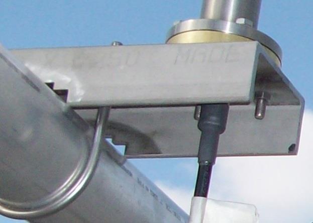 The feed line sections are made of Aluminum and bolt to the antenna bays.