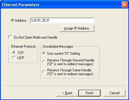 The second method for setting an IP address is to send the IA command through the RS-232 port.