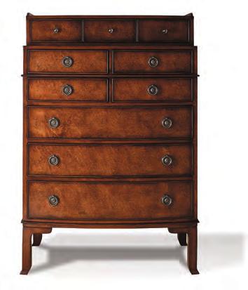 also available: 761-100 Lingerie Chest same as 761-200 except with Plinth Base * Unique Features of Various NuClassic Pieces Bird's eye maple, and curly maple accents are standard in this collection.