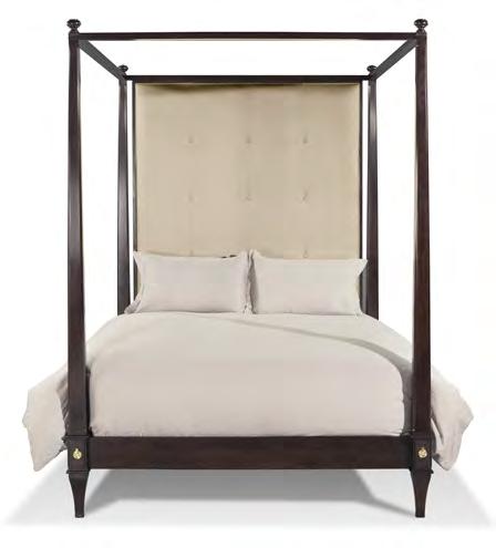 921 Upholstered Bed with Canopy 5/0: 66-1/4W 89D 90-1/2H (shown) 6/6: 83-1/4W 89D 90-1/2H 6/0: 78-1/4W 93D 90-1/2H Tall Post Tall Upholstered Headboard Panel Canopy Included (Required) Bordeaux