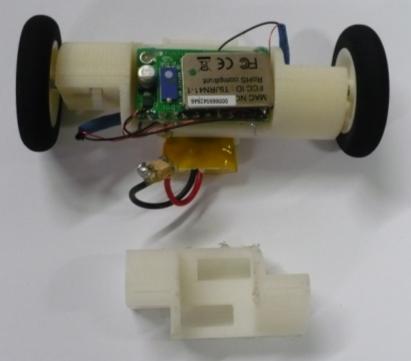 Figure 4.1 Size of Robot Without Electronics Various sensors could be incorporated into the robot. Sensors on the wheels could be implemented to keep track of the state of the robot.