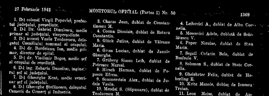 825, referitor la -romanizarea personalulni din intreprinderi, publicat in Monitorul Ofieial Nr. 270 din 16 Noemvrie 1940, Decidem: Art. I. D-1 F.