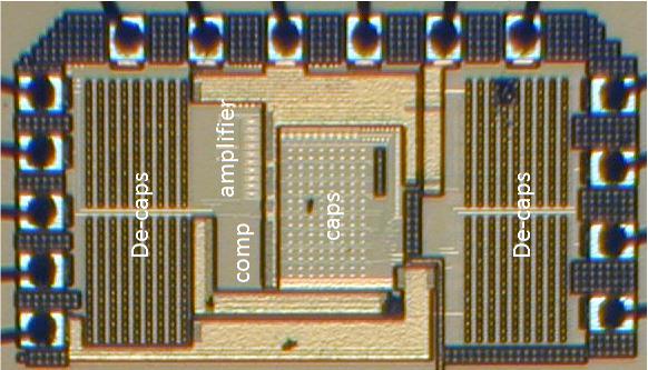 Fig..7 Algorithmic ADC chip microphotograph. The ADC was characterized using a Printed-Circuit-Board (PCB) and a diagram of the test setup used is shown in Fig..8.