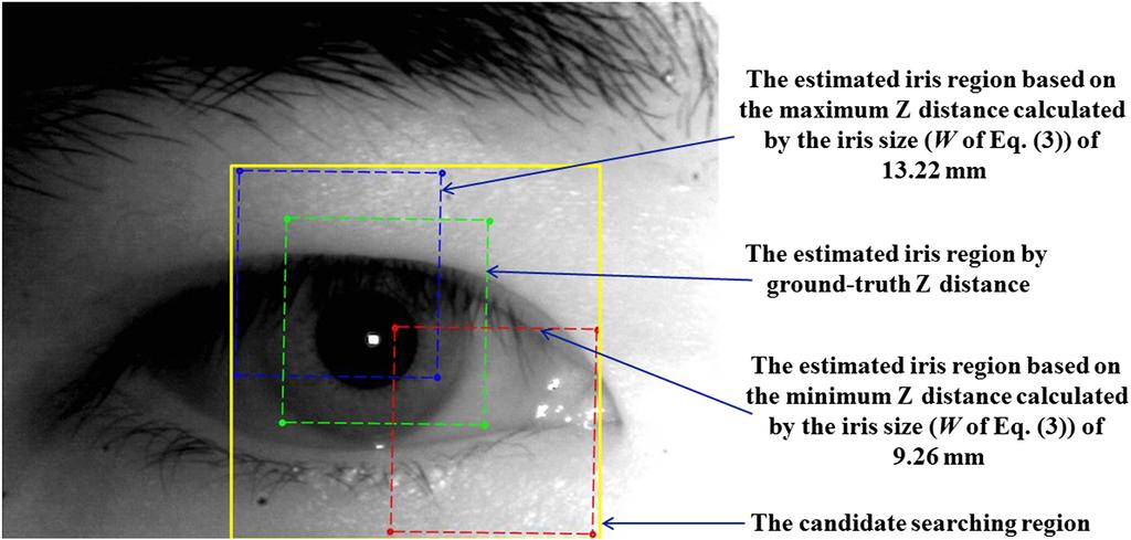 Fig. 6 Camera optical model. 23 detected iris size in the WFOV image and anthropometric data of the human iris size, which does not require initial user calibration.
