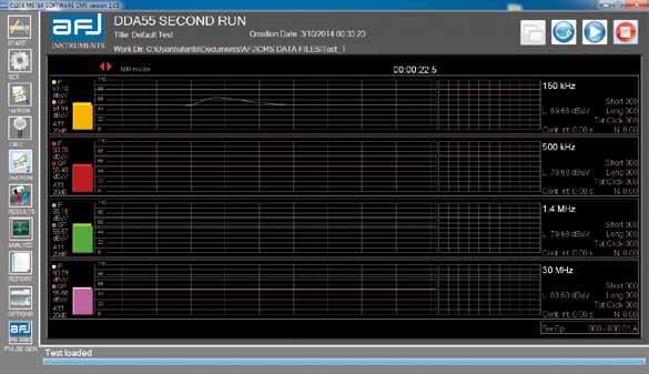 DDA55 Click Analyser FIRST RUN FIRST RUN Real time display of the First Pass of the test.