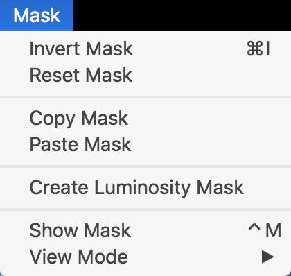 View Mode: Sets the Show Mask mode to either red overlay or grayscale. Settings Menu Reset All Settings: Resets all the applied settings on a photo.