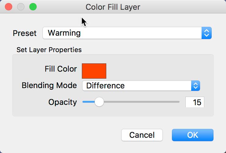 Changing Opacity The opacity slider controls how opaque or how strong the selected layer is. The default is 100%. At lower settings, the layer will blend with the layer(s) under it.