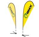 promotional flags Single Sided Teardrop Flags Teardrop flags are becoming more common most likely because of the colourful display, portability and prac cal Available in 4 sizes in single sided and 3