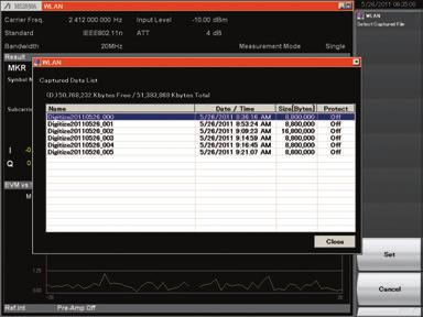 Powerful Capture & Replay Function for Fault Analysis 1 When faults are detected on-site, this function captures 2 and saves 2 signals to a file for later replay by the WLAN Software to troubleshoot
