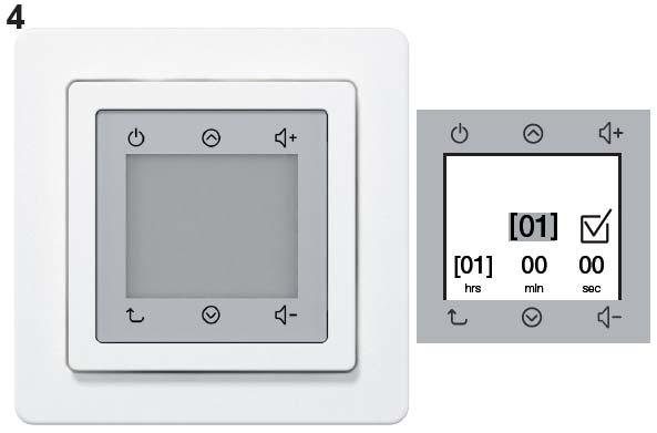 Figure 4 Using the control panel, apply the number of another setting, e.g. min or sec or save the settings with (Figure 4). Adjust other settings accordingly.