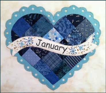 Celebrate the Year Block 1 Piece the Heart From a variety of blue fabrics, cut a total of 25-2 x 2 squares. Sew into patchwork as shown in Diagram 1, five rows by five columns.