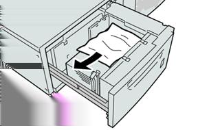 Remove the jammed paper. If paper is torn, check inside the machine and remove it. 3.