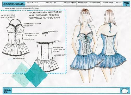 GCSE Design and Technology (Textiles Technology) Teachers' Guide 17 Page 10 Solution (2 pages) (5 marks) This is an opportunity for candidates to give full details of their final design using