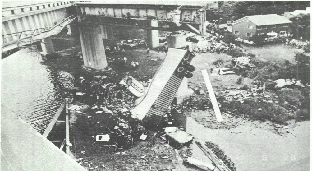 1.6.1 Mianus River Bridge, Connecticut In June 1983, a portion of the Mianus River Bridge, carrying Interstate 95, in Connecticut, collapsed without warning resulting in 3 fatalities. Figure 10.