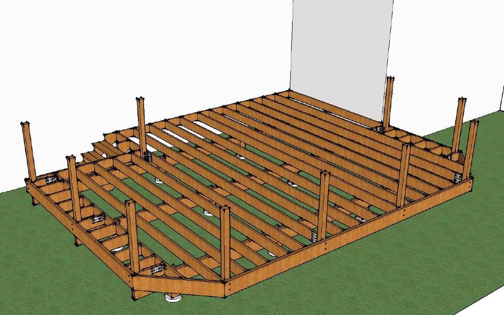 Deck Post Layout Rim to Joist Connectors versus Post Anchors on 18x25 Sample Deck Code Compliant Post Layout Using Rim to Joist Connectors Material List Two Ext One Ext (10) 4x4x48 posts (5) Style A