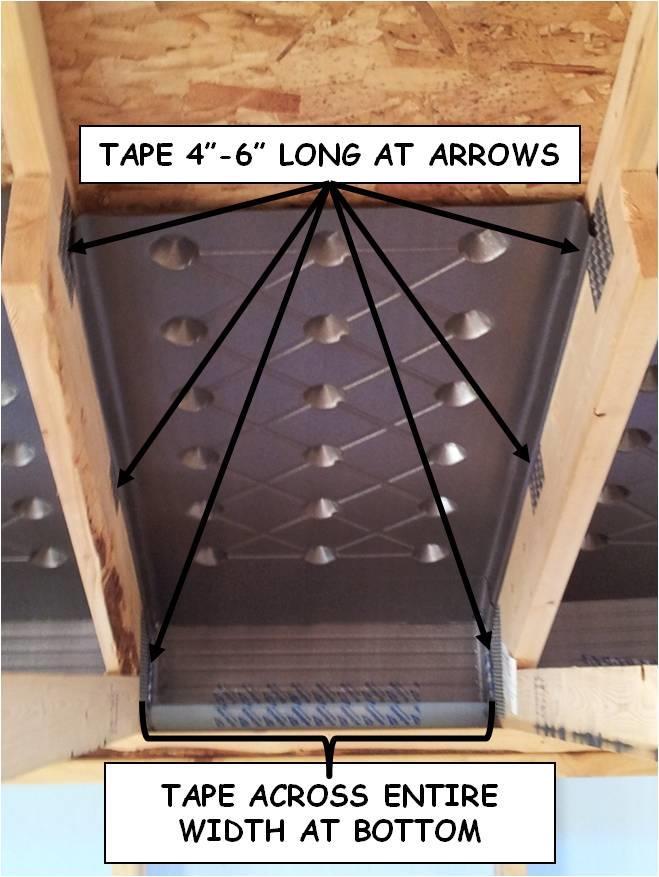 Figure 10-2. Proper Vent Installation. 10.4. INSTALLING WIND WASHING BAFFLE GUARD 1. A wind washing baffle needs to be installed on houses where the porch roof is on the eave side of the house.