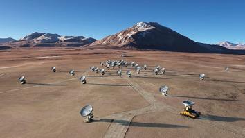 Atacama Large Millimeter Array (ALMA) 66 12-m and 7-m radio telescopes with varying baseline from 150 m