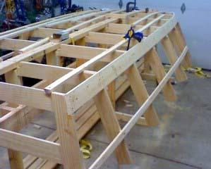 It runs the length of the bottom and side joint. The keelson is added next to the frames.