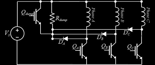 Fig. 3.7: Dual Decay R-Dump Drive Circuit (Three phase circuit depicted) 3.